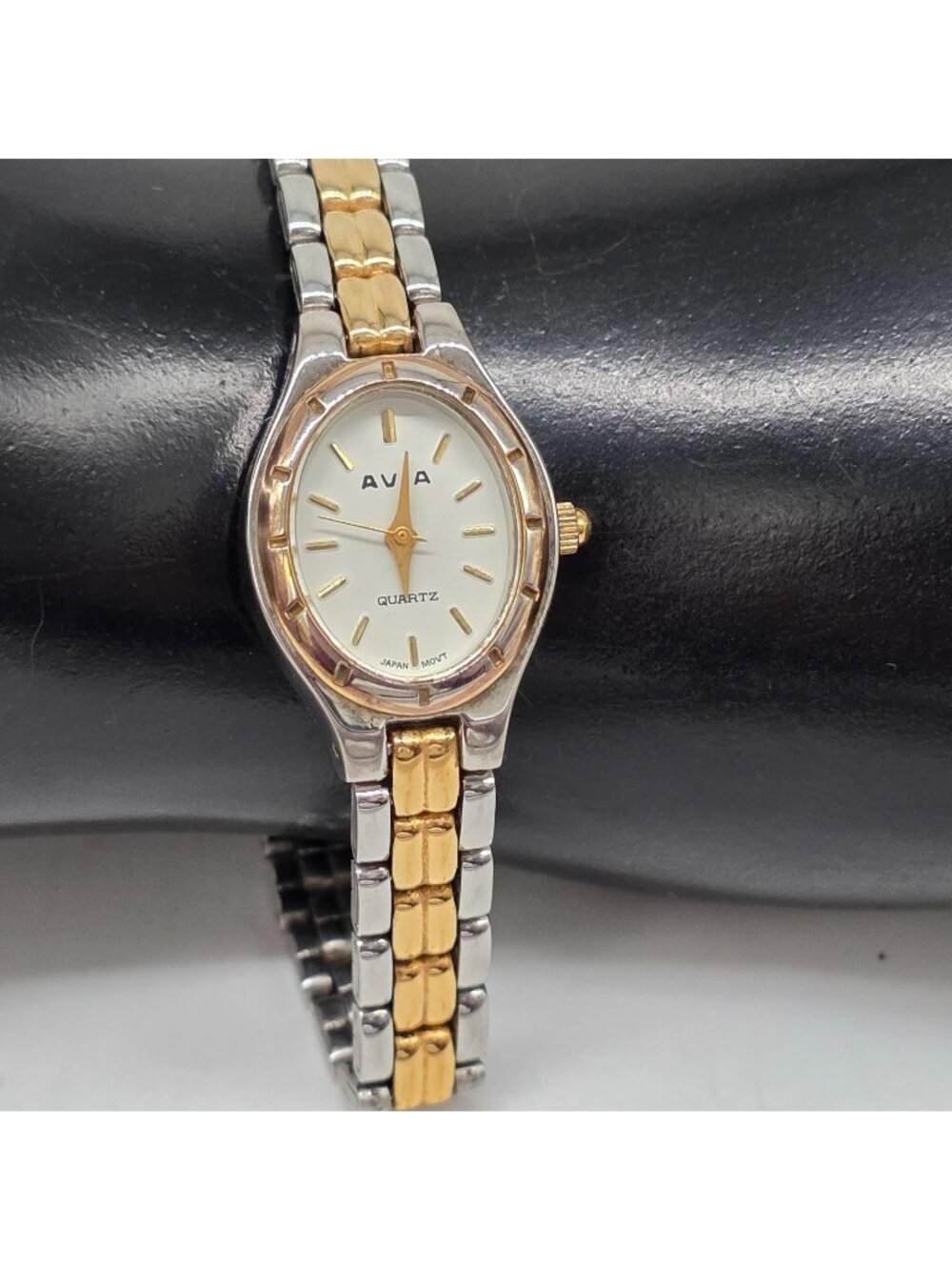 Ava Womens Quartz Wristwatch Two-Tone Gold Silver Band Japan Movement Working